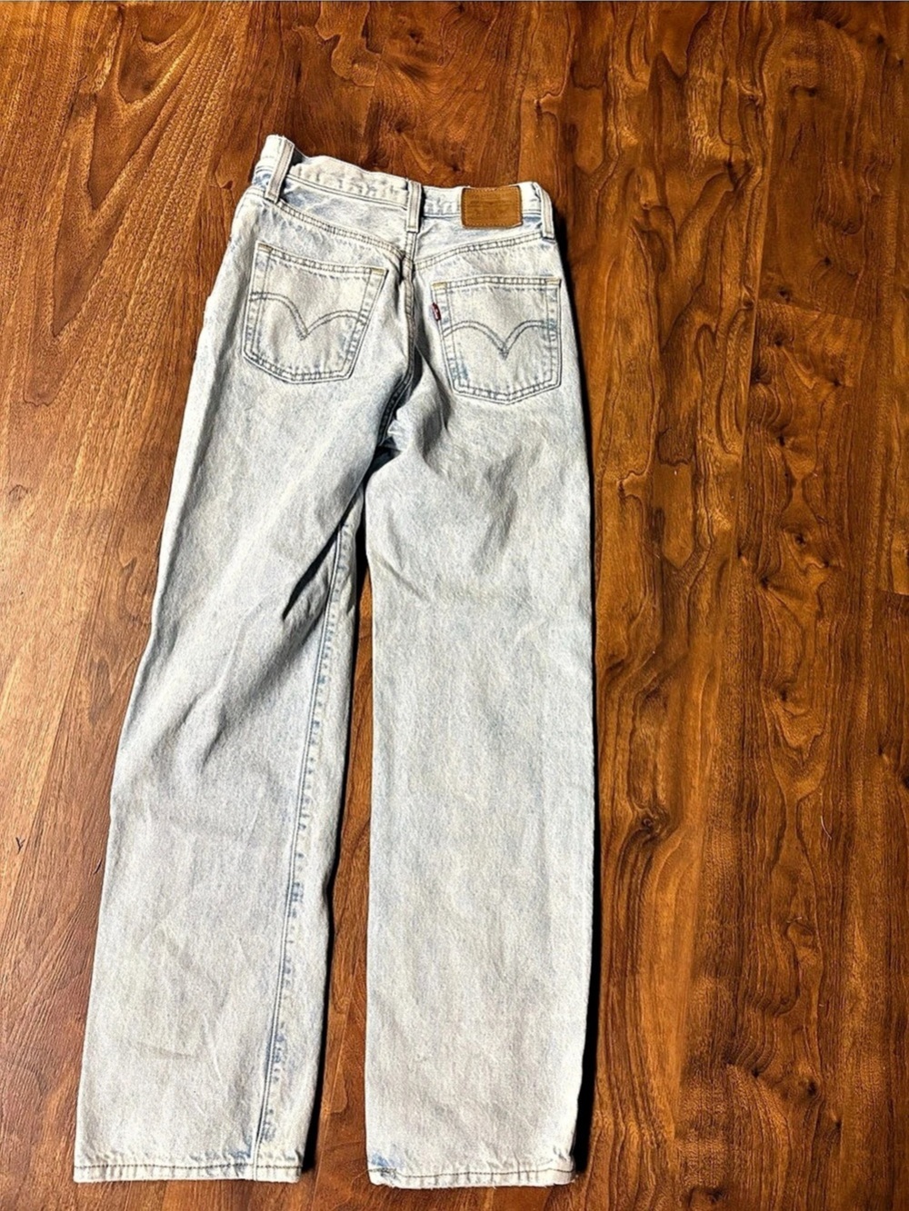 Levi's Premium Ribcage Straight Ankle Jeans - Light Wash 100% Cotton 23